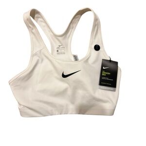 NWT Nike womens victory white compression sports wireless bra swoosh training